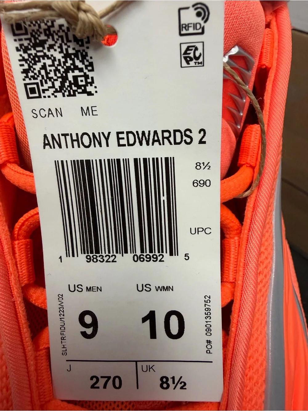 Adidas Anthony Edward’s Men's Bright Orange Athletic Sneakers